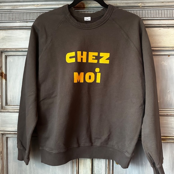 Clare V Chez Moi Chez Toi Charcoal Color Sweatshirt Size S - Picture 6 of 11